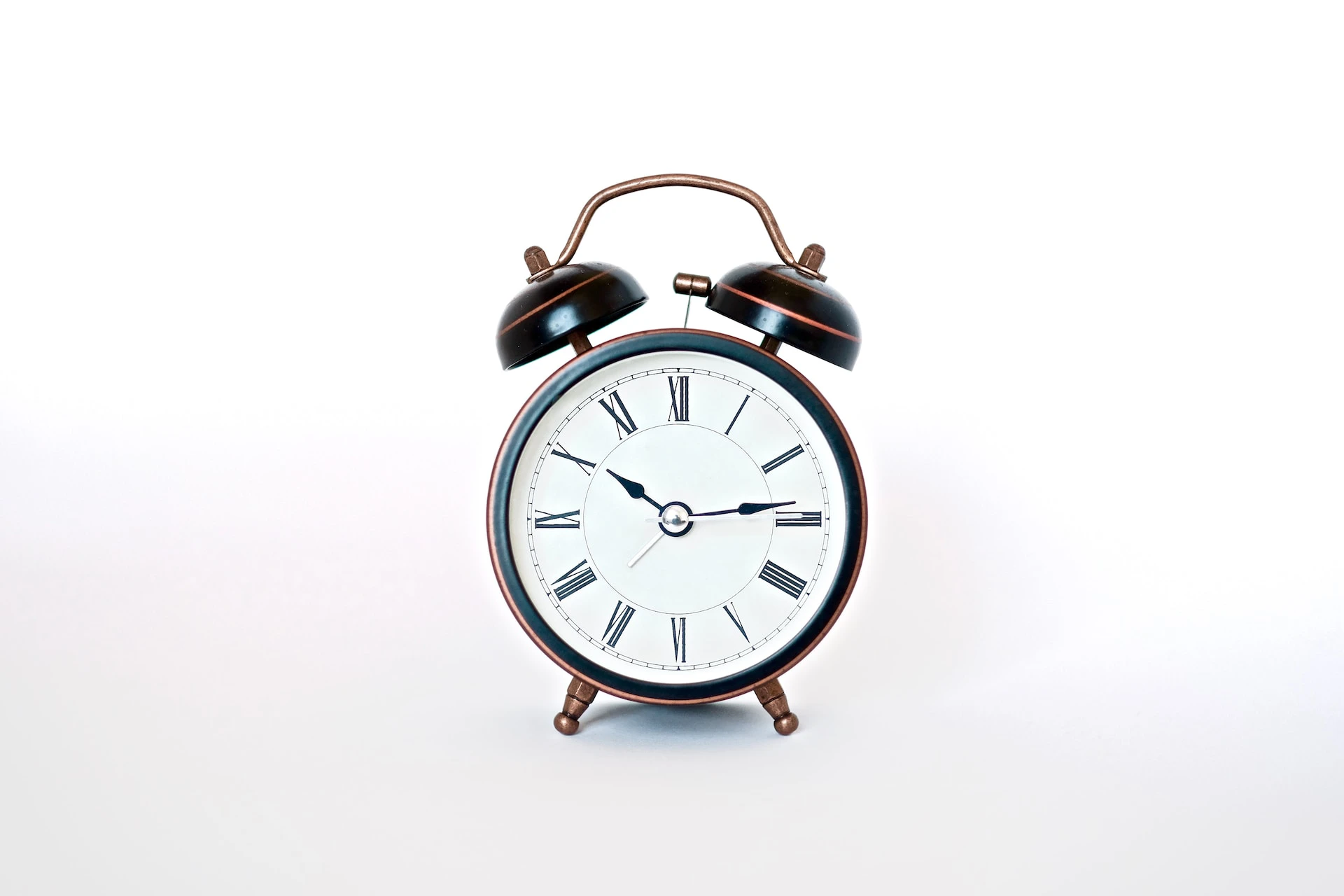 alarm clock on white background