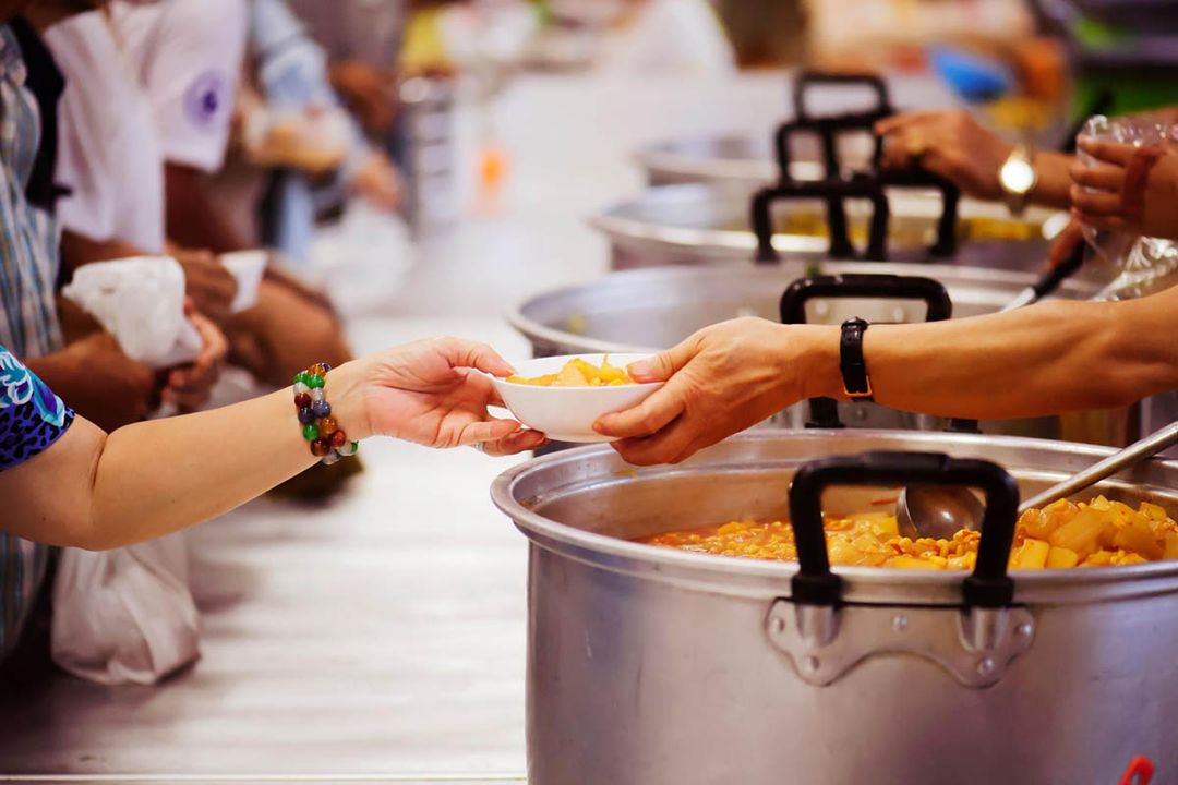 serving food