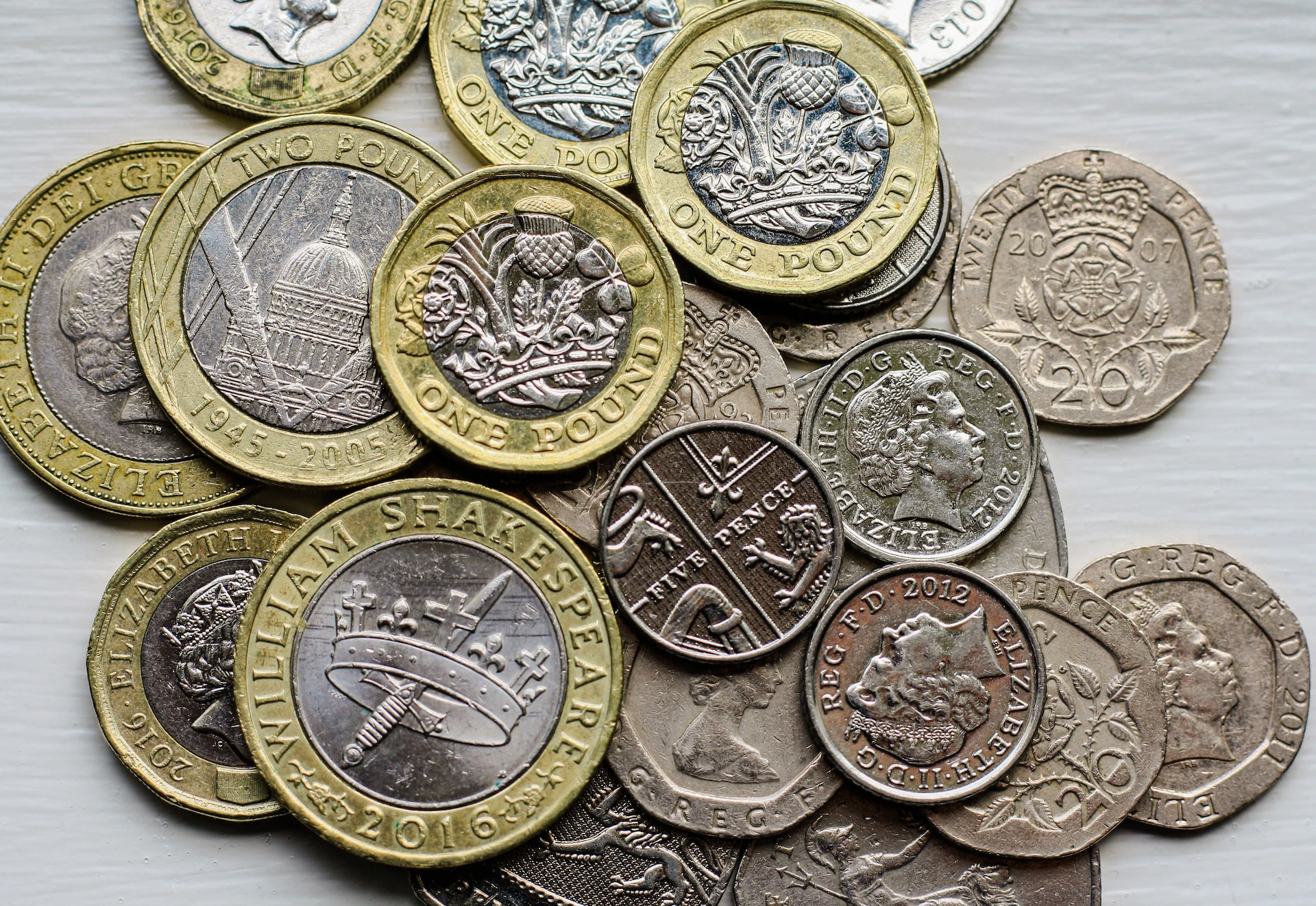 Mixed selection of English coins