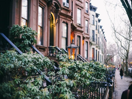 row of houses on a street