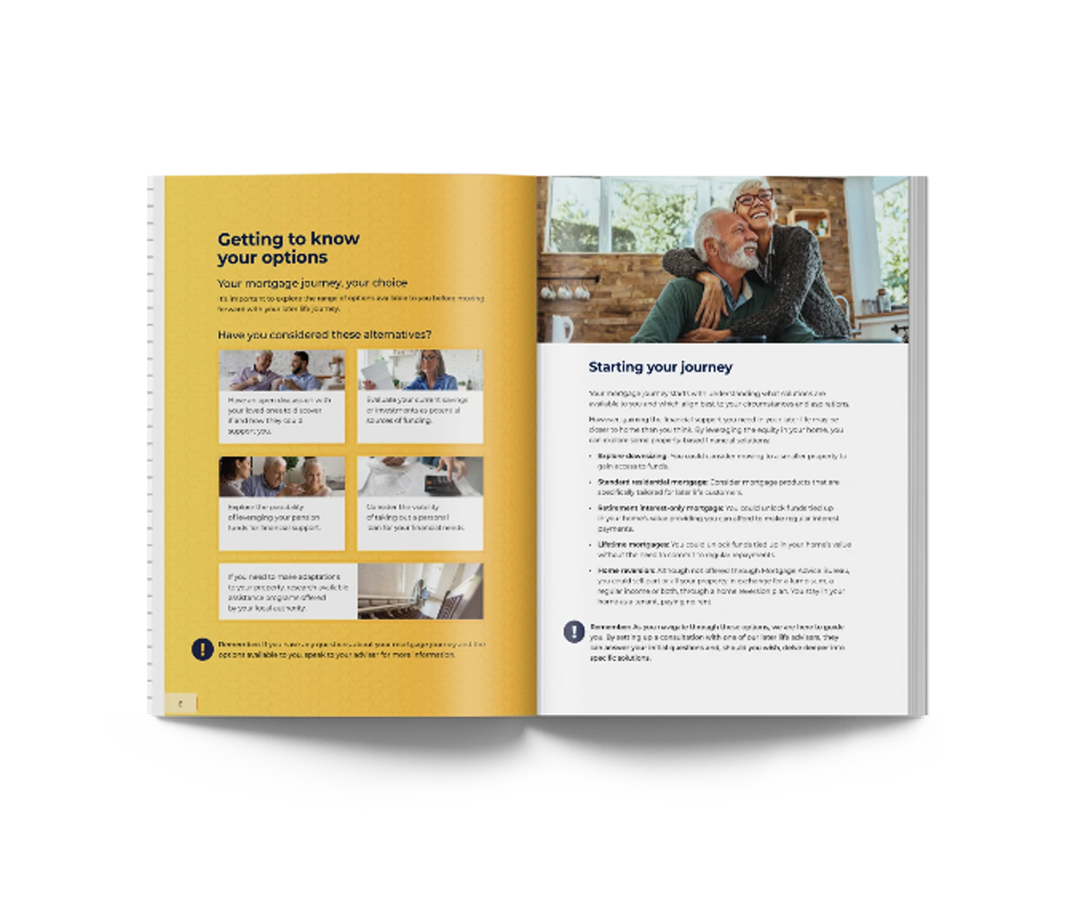 Laterlife guide for mortgages for over 50s, showing the journey people need to take.